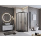 Душевой поддон из искусственного мрамора в комплекте с сифоном BelBagno UNO TRAY-MR-UNO-R-90-550-35-NERO-CR