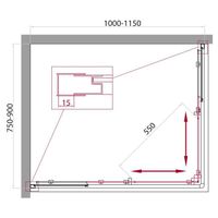 Душевой уголок BelBagno UNIQUE-AH-2-100/115-75/90-C-Cr — 6