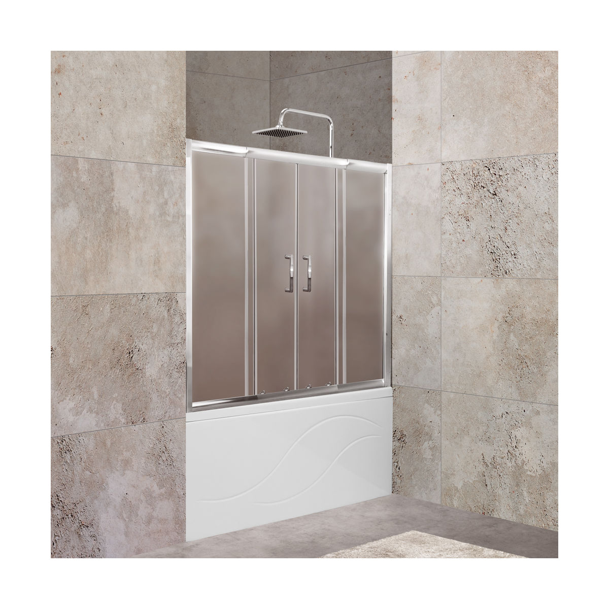 Шторка на ванну BelBagno UNIQUE-VF-2-150/180-140-P-Cr
