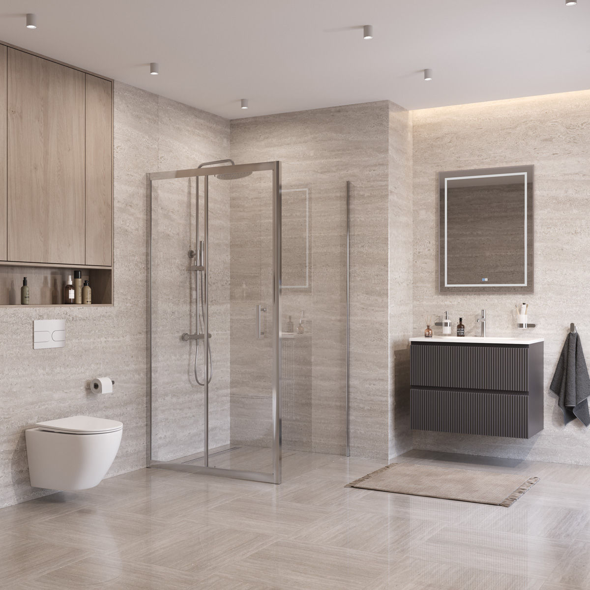 Душевой уголок BelBagno UNO-195-A-1-100-C-Cr