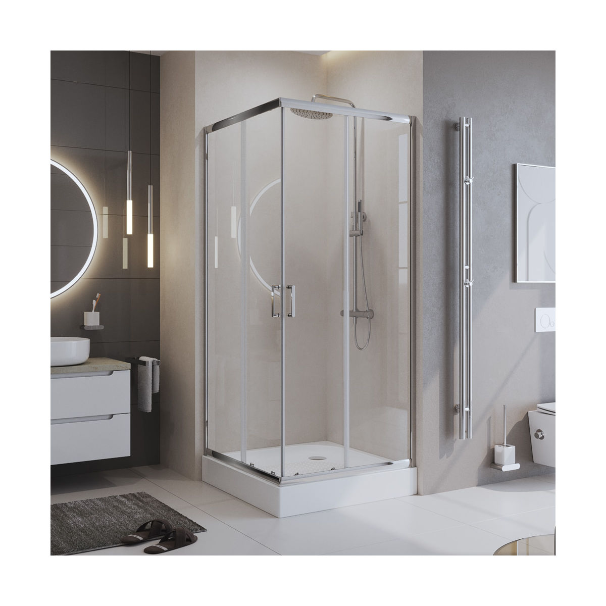 Душевой уголок BelBagno UNO-195-A-2-100-C-Cr