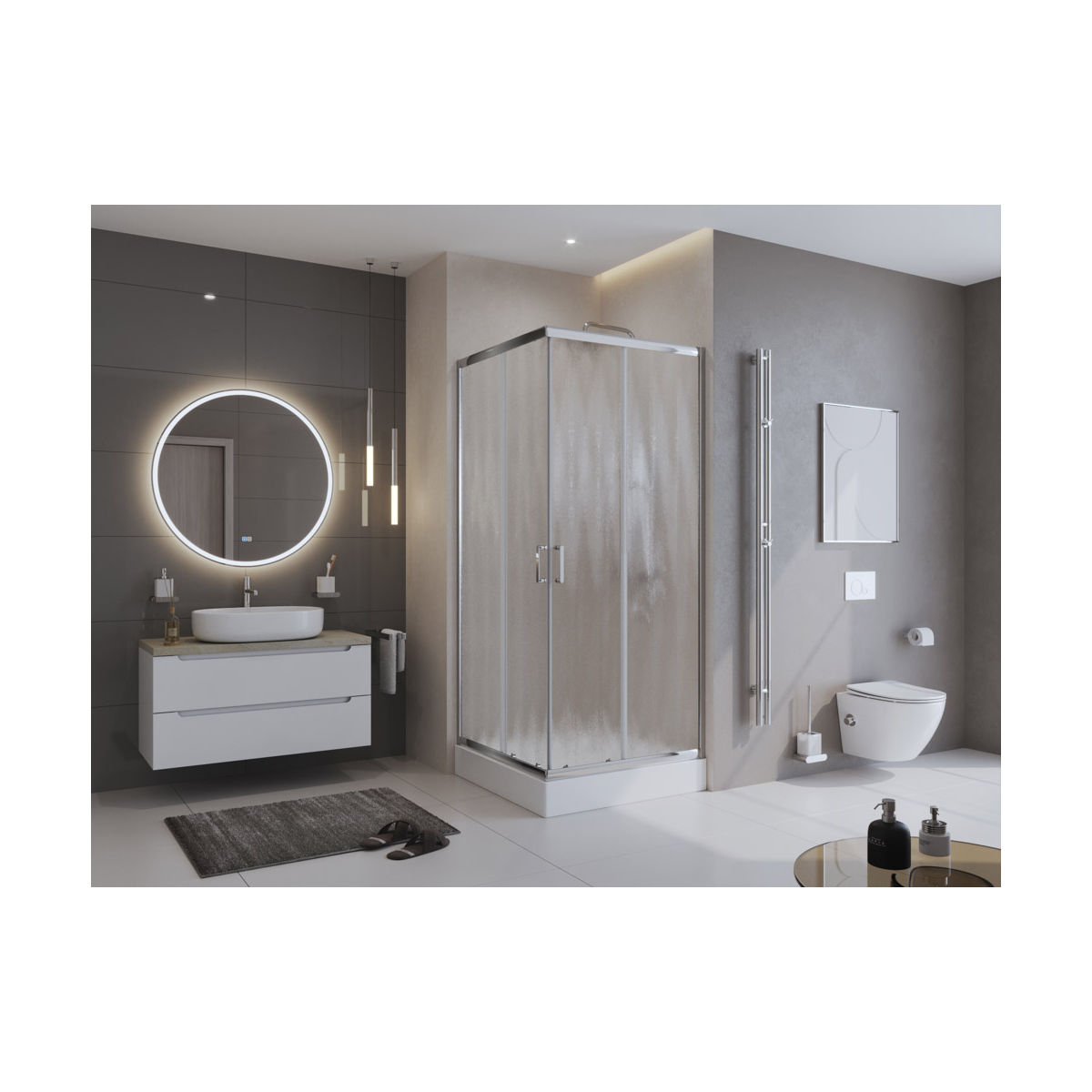 Душевой уголок BelBagno UNO-195-A-2-90-CH-CR