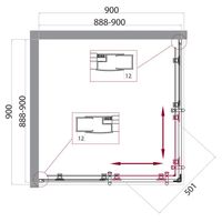 Душевой уголок BelBagno UNO-195-A-2-90-P-Cr — 6