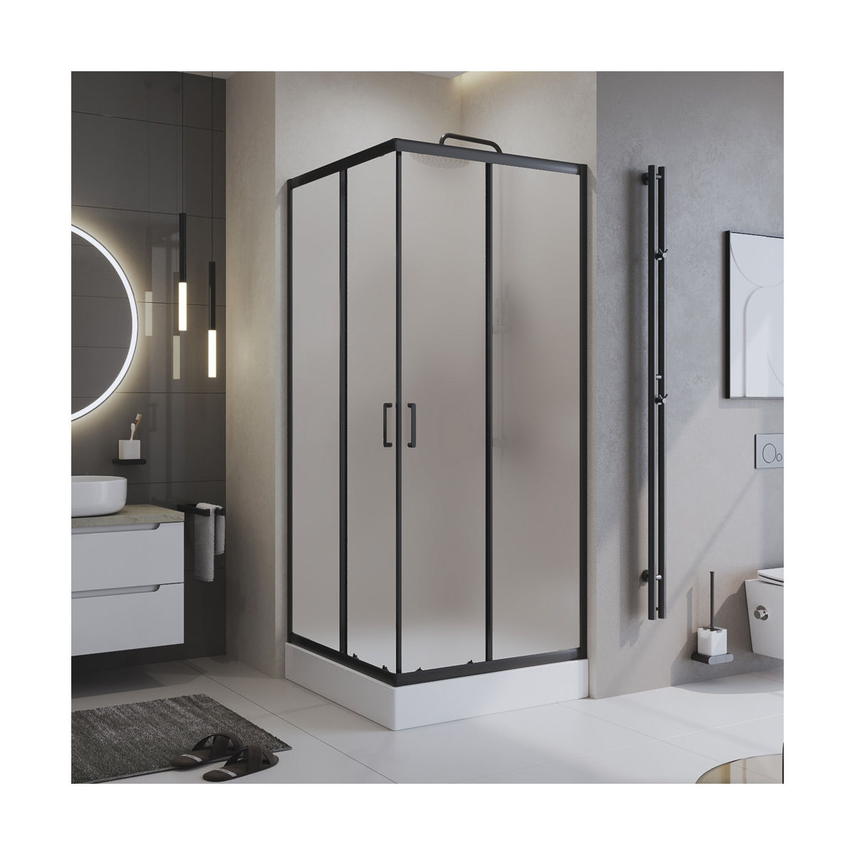 Душевой уголок BelBagno UNO-195-A-2-90-P-NERO