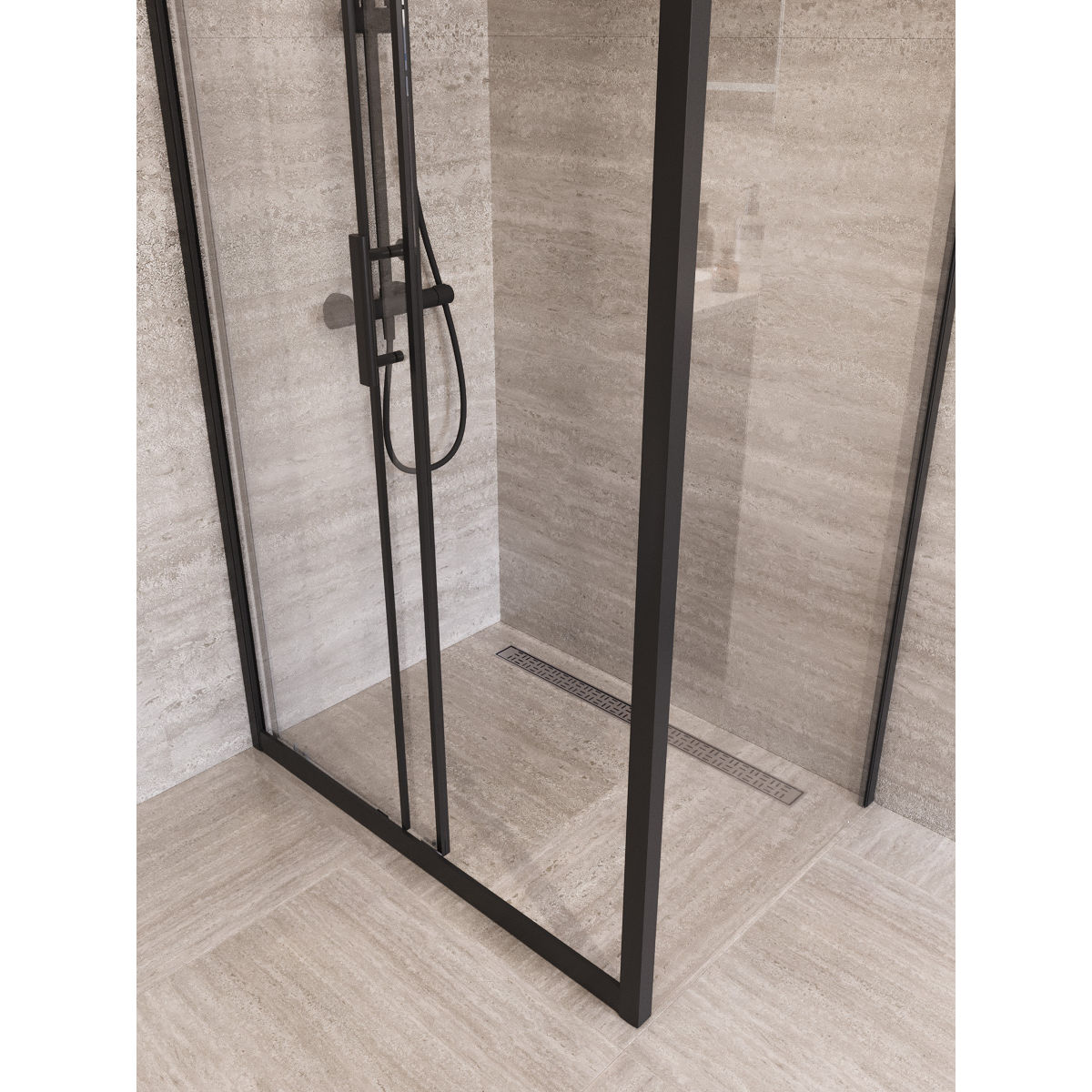 Душевой уголок BelBagno UNO-195-AF-31-100-C-NERO
