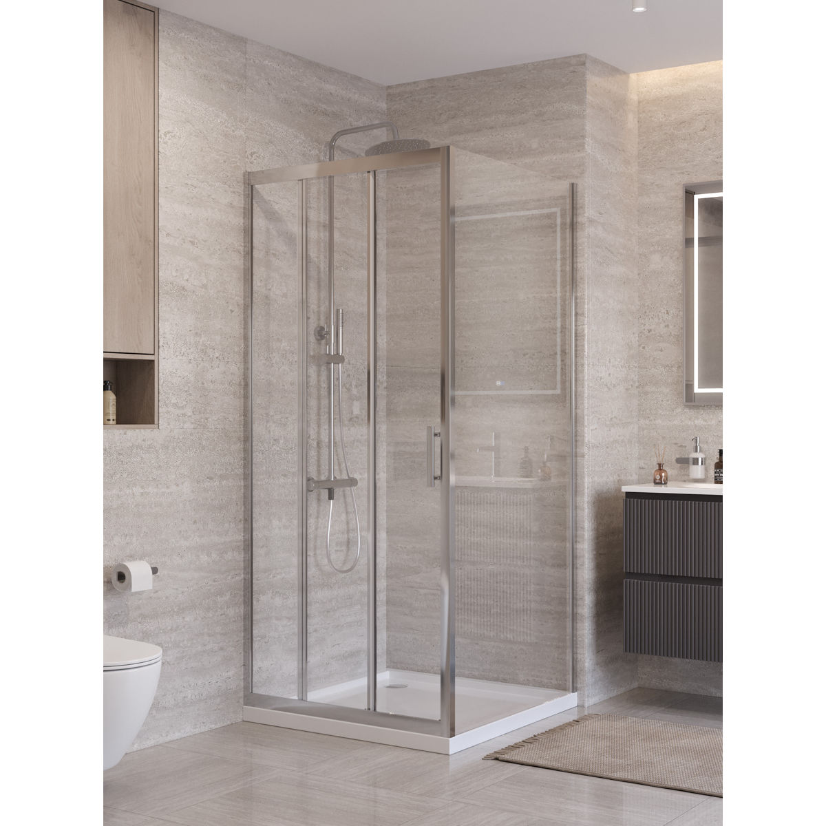 Душевой уголок BelBagno UNO-195-AF-31-80-C-Cr