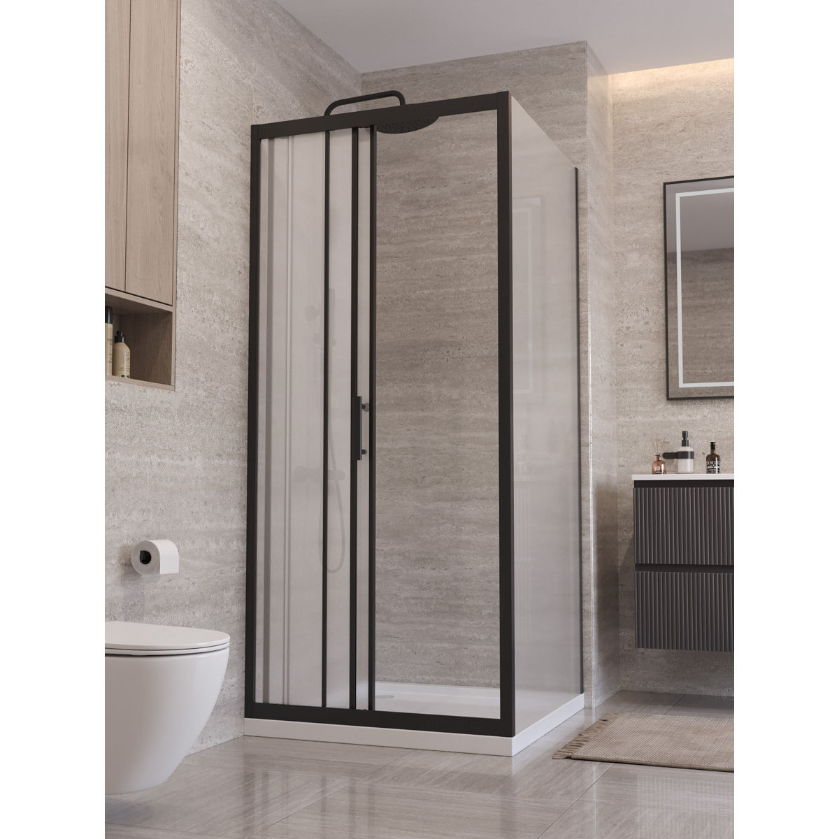 Душевой уголок BelBagno UNO-195-AF-31-90-P-NERO