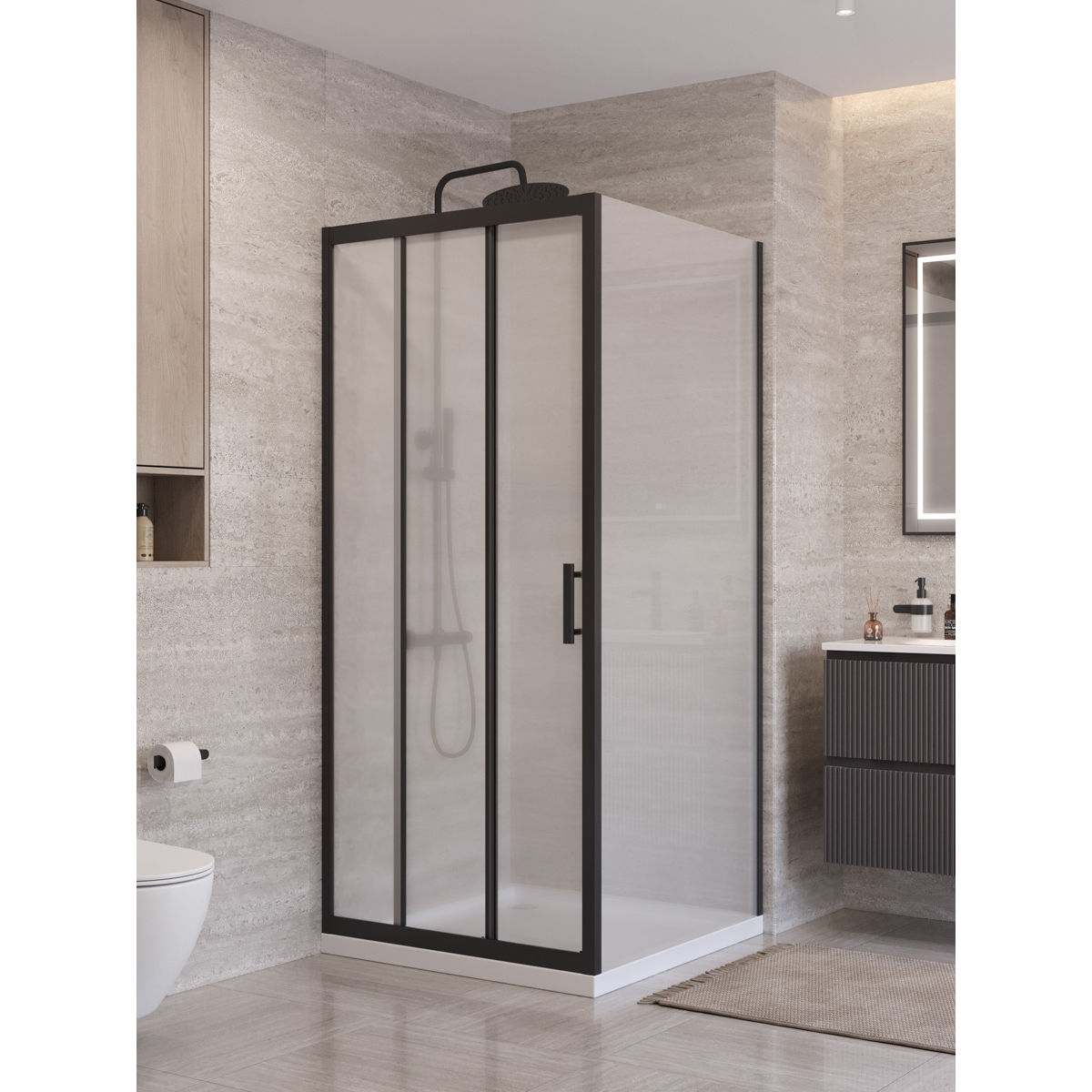 Душевой уголок BelBagno UNO-195-AF-31-90-P-NERO