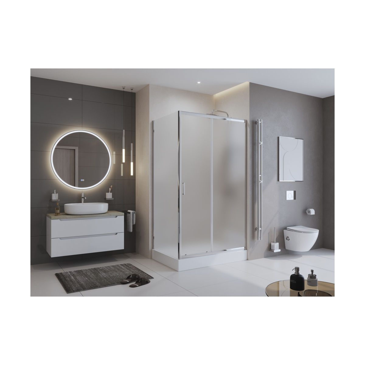 Душевой уголок BelBagno UNO-195-AH-1-100/80-P-Cr