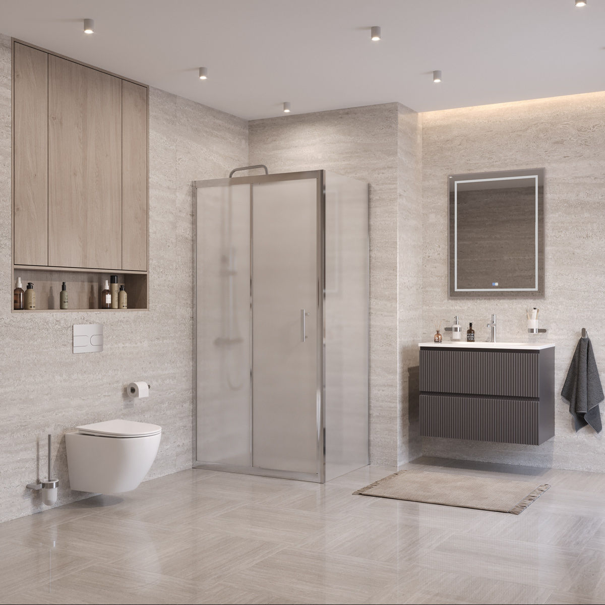 Душевой уголок BelBagno UNO-195-AH-1-100/90-P-Cr