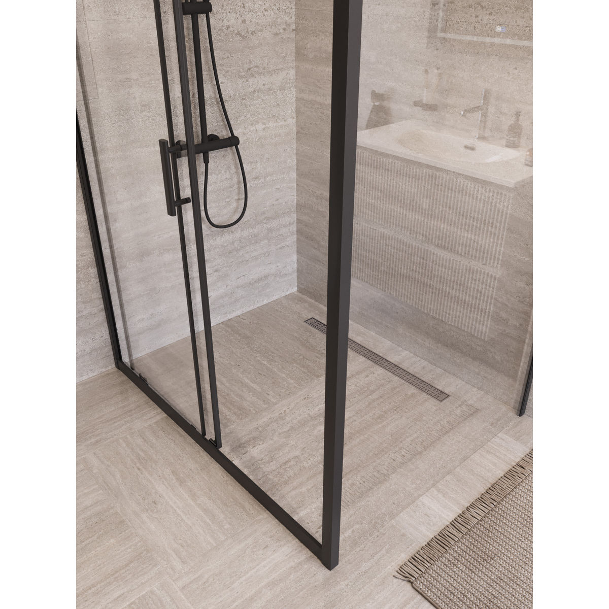 Душевой уголок BelBagno UNO-195-AH-1-110/100-C-NERO