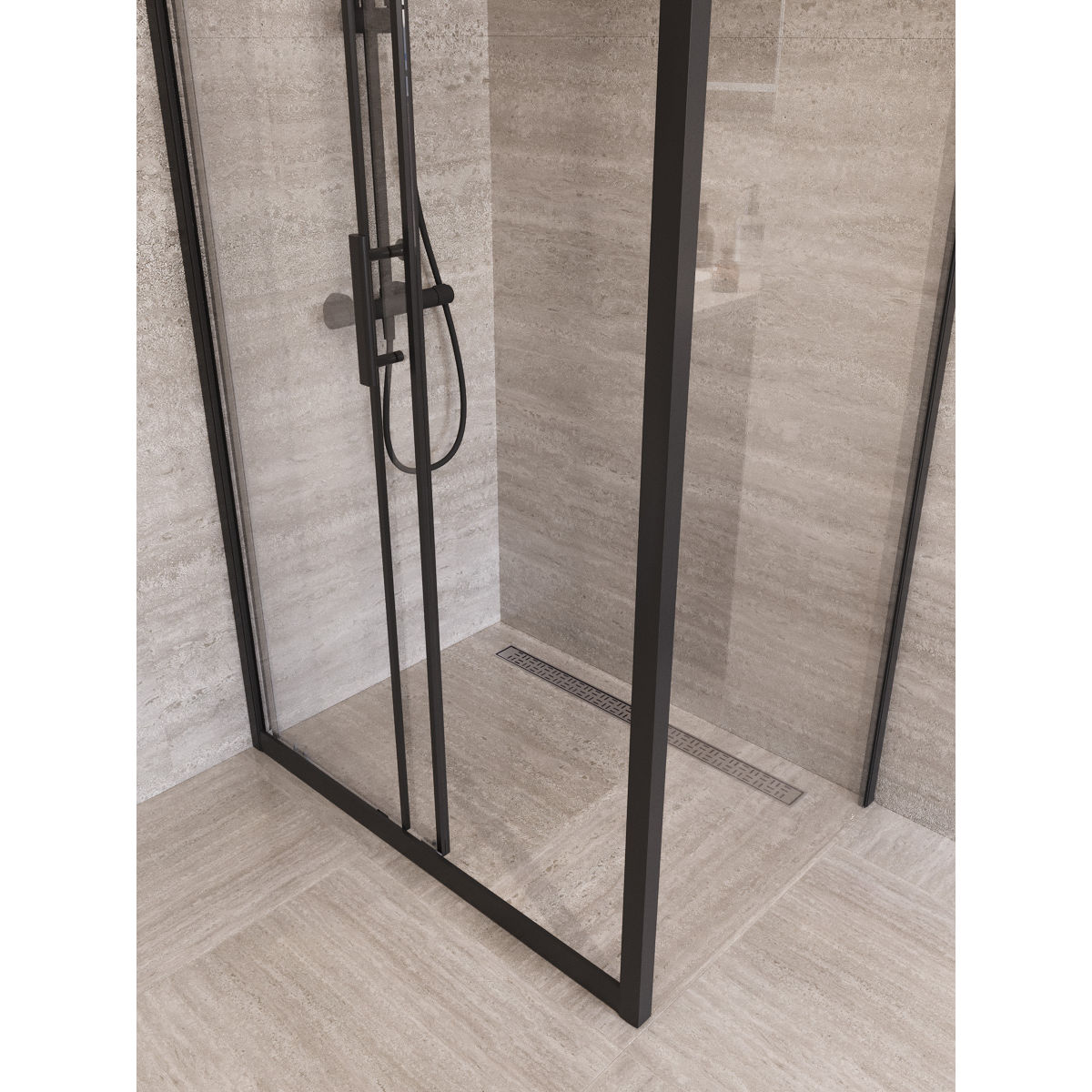 Душевой уголок BelBagno UNO-195-AH-1-110/70-C-NERO