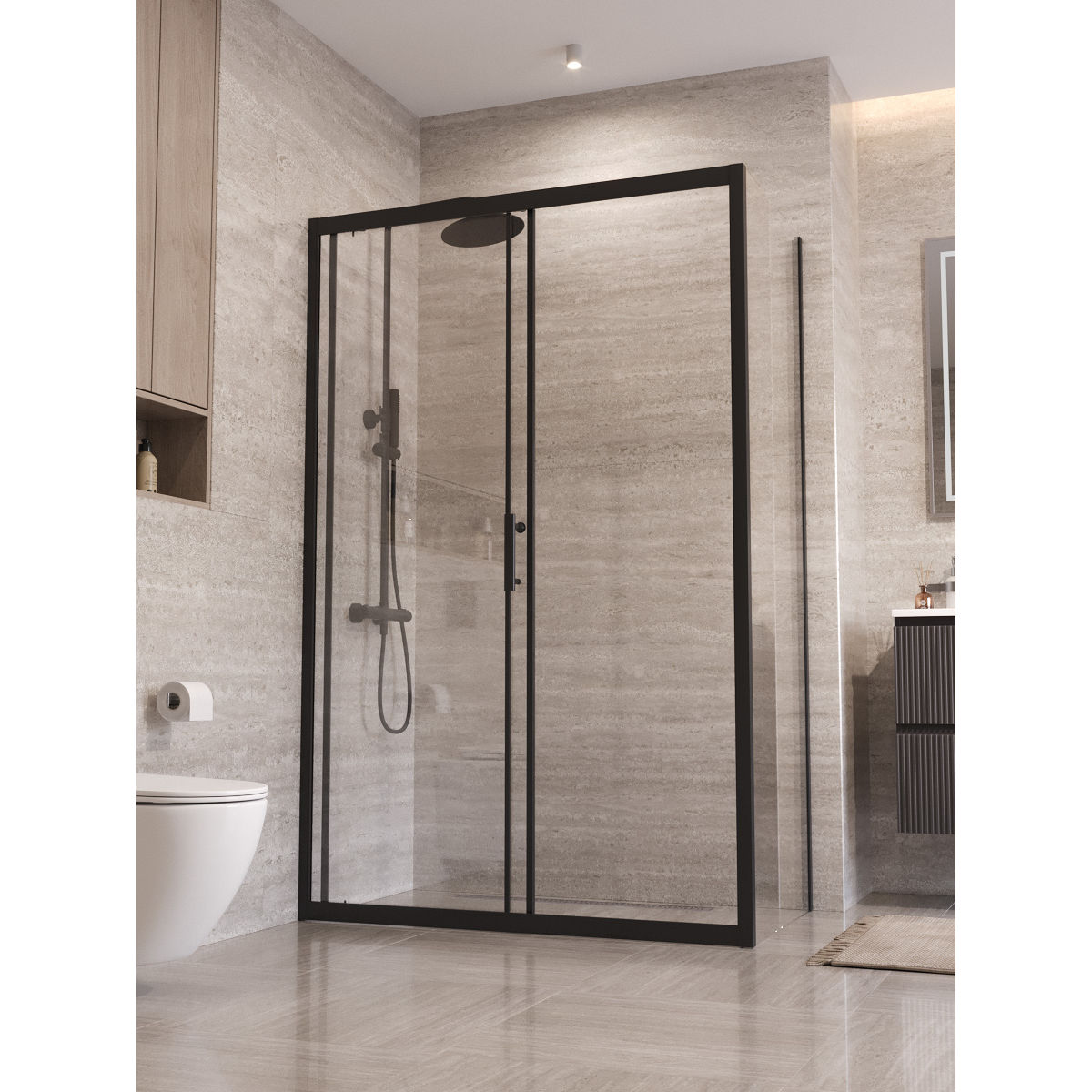 Душевой уголок BelBagno UNO-195-AH-1-120/70-C-NERO