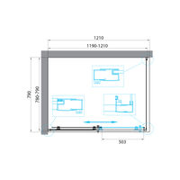 Душевой уголок BelBagno UNO-195-AH-1-120/80-C-NERO — 3