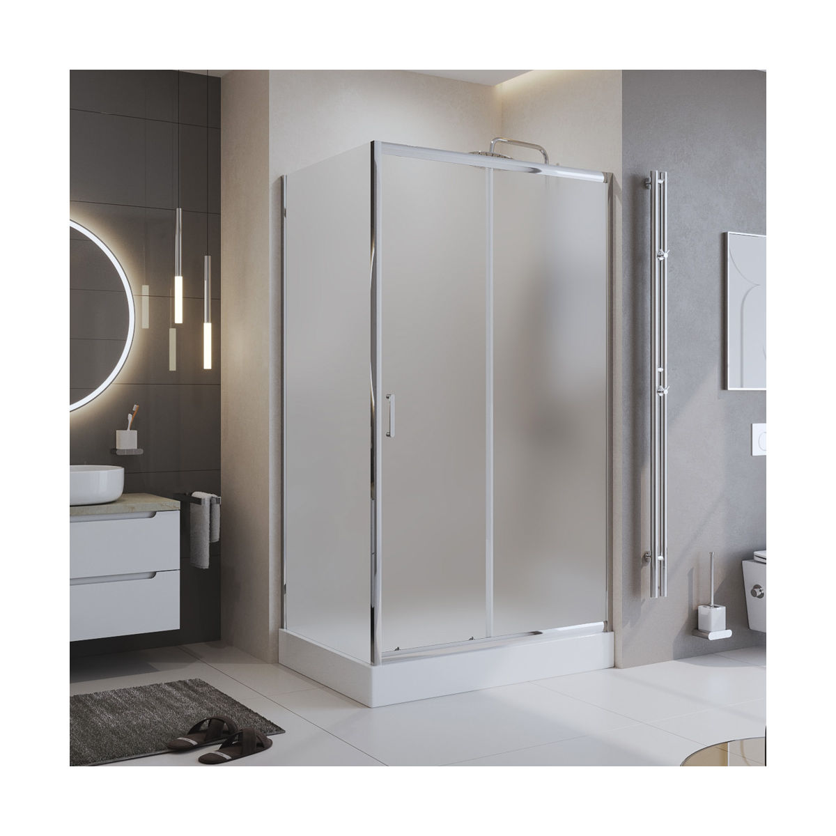Душевой уголок BelBagno UNO-195-AH-1-120/90-P-Cr
