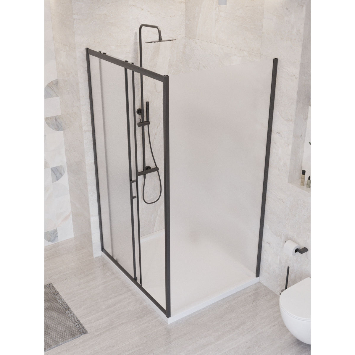 Душевой уголок BelBagno UNO-195-AH-1-120/90-P-NERO