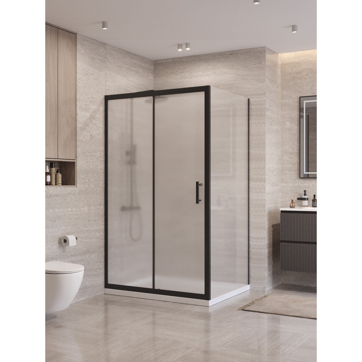 Душевой уголок BelBagno UNO-195-AH-1-120/90-P-NERO