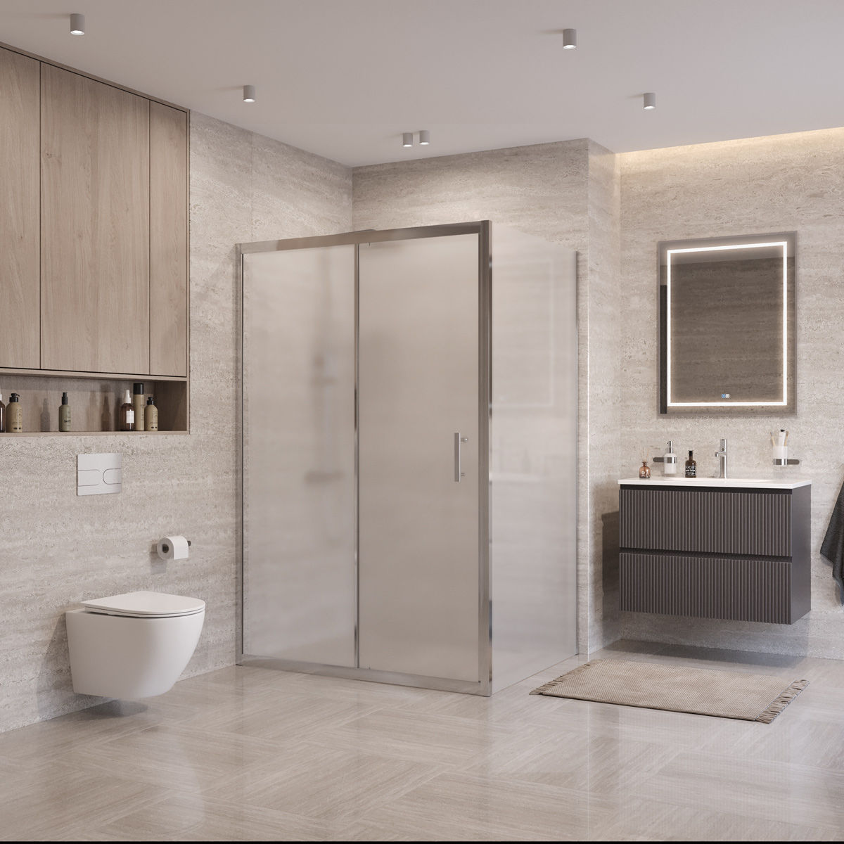 Душевой уголок BelBagno UNO-195-AH-1-130/90-P-Cr
