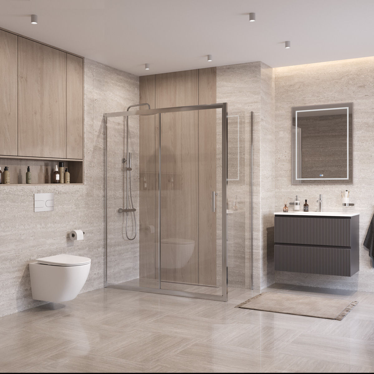 Душевой уголок BelBagno UNO-195-AH-1-140/70-C-Cr