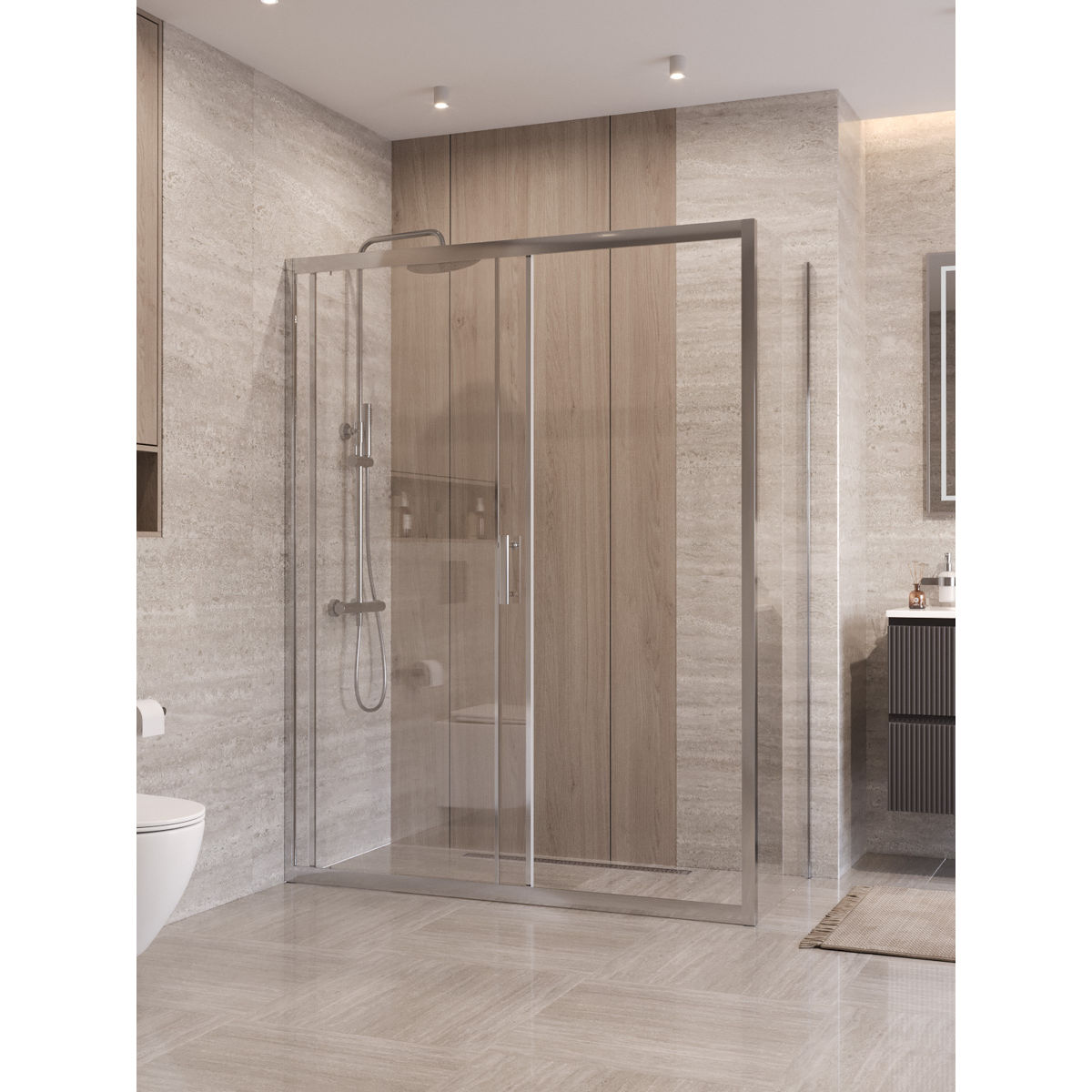 Душевой уголок BelBagno UNO-195-AH-1-140/80-C-Cr