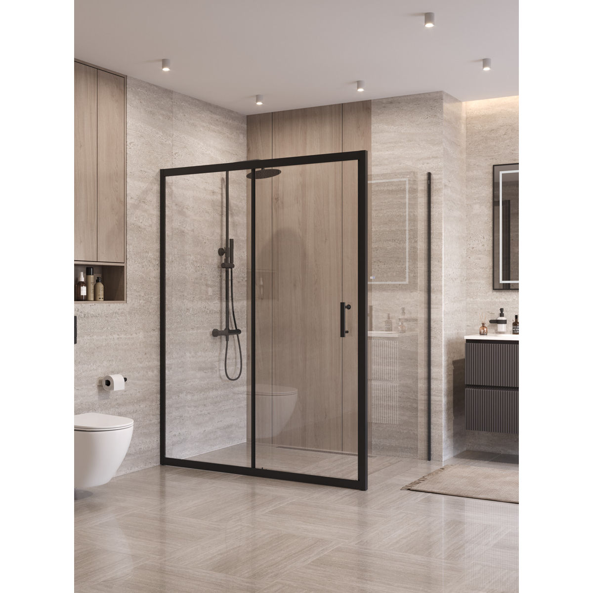 Душевой уголок BelBagno UNO-195-AH-1-140/90-C-NERO