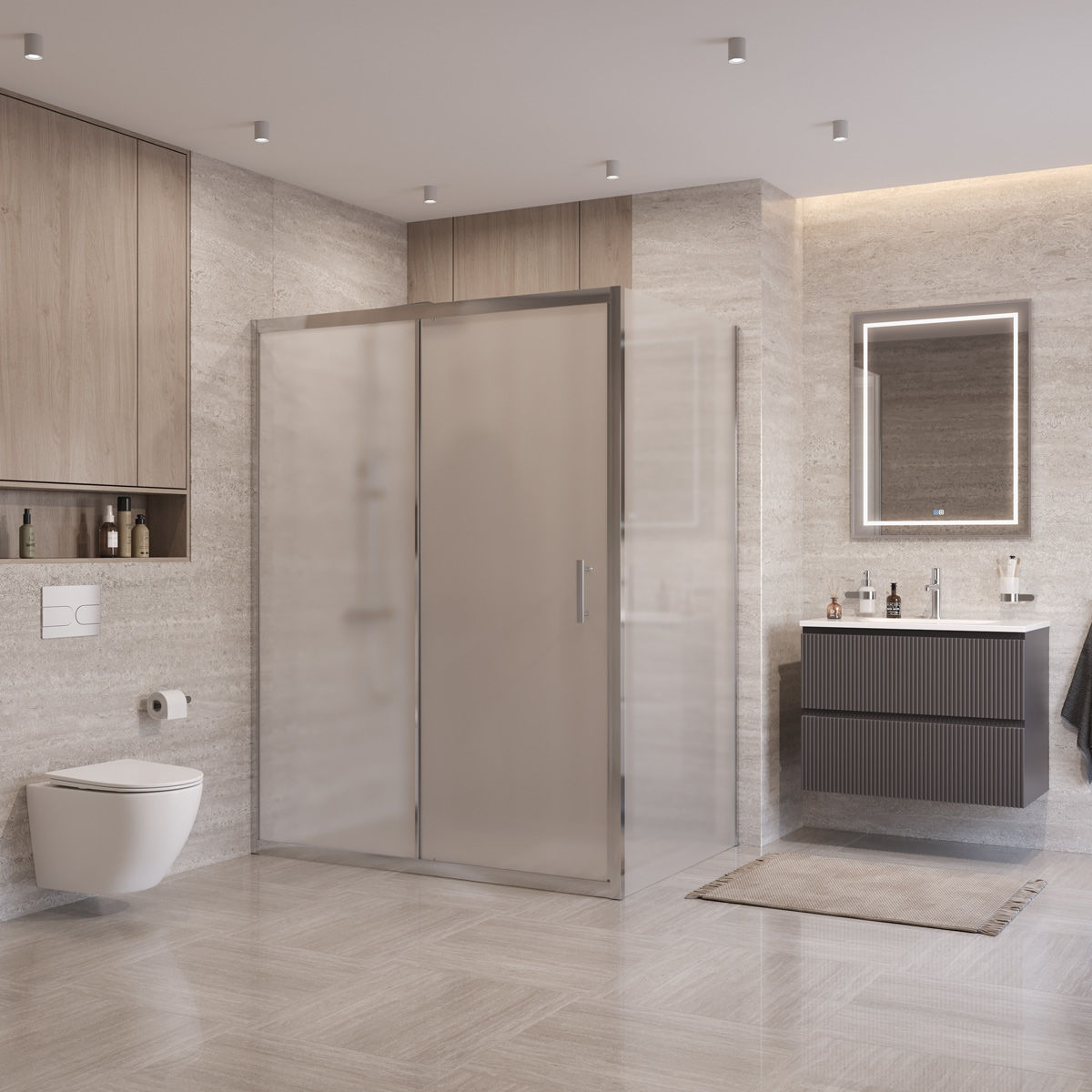 Душевой уголок BelBagno UNO-195-AH-1-150/90-P-Cr