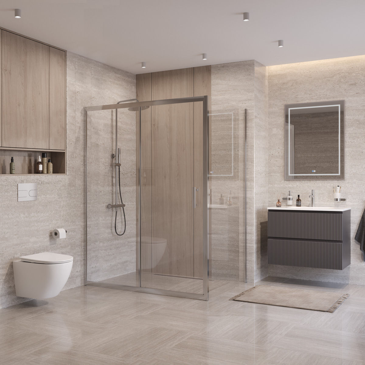 Душевой уголок BelBagno UNO-195-AH-1-160/90-C-Cr
