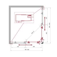 Душевой уголок BelBagno UNO-195-AH-2-100/80-CH-CR — 6