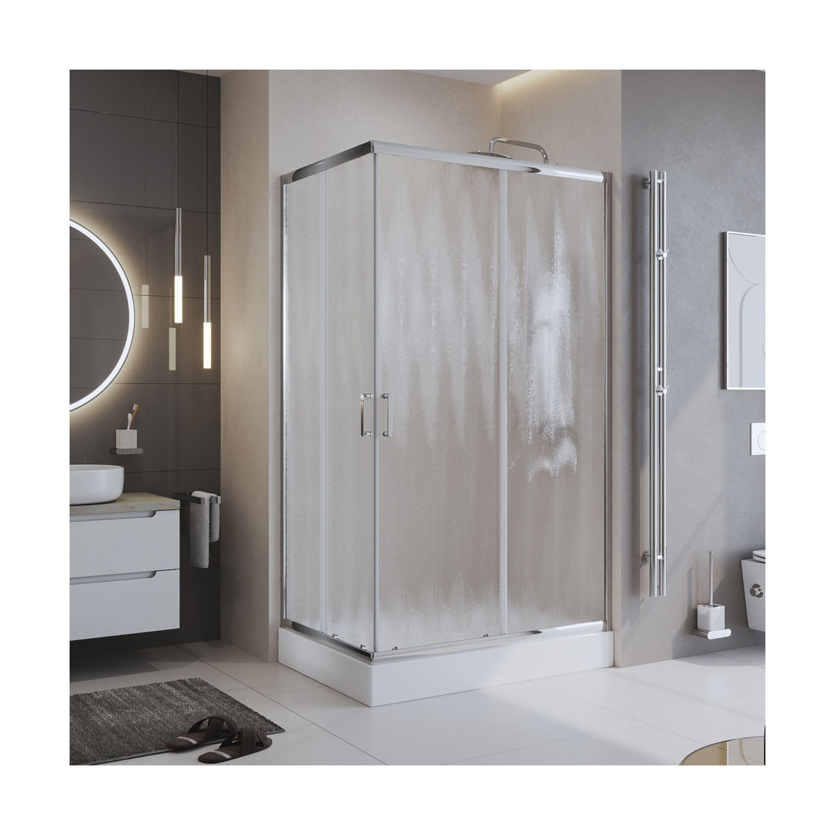 Душевой уголок BelBagno UNO-195-AH-2-100/80-CH-CR