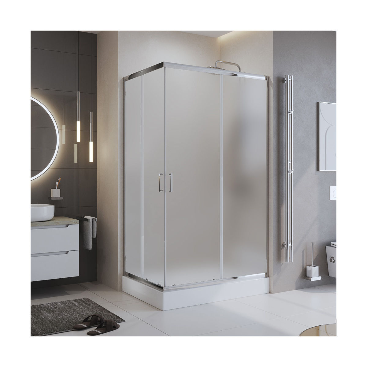 Душевой уголок BelBagno UNO-195-AH-2-100/80-P-Cr