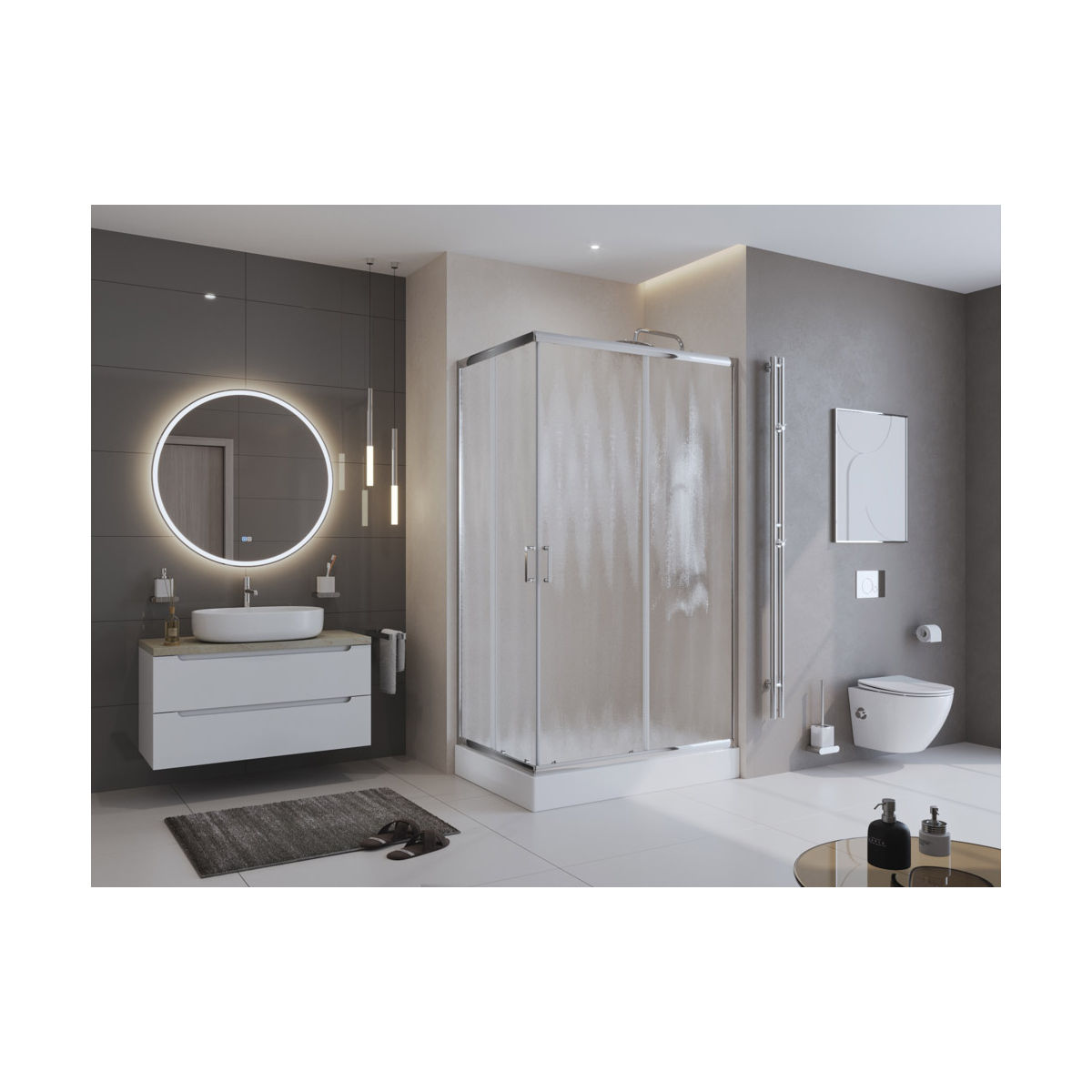 Душевой уголок BelBagno UNO-195-AH-2-120/100-CH-CR