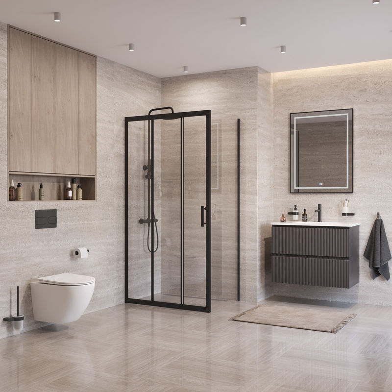 Душевой уголок BelBagno UNO-195-AHF-31-100/70-C-NERO