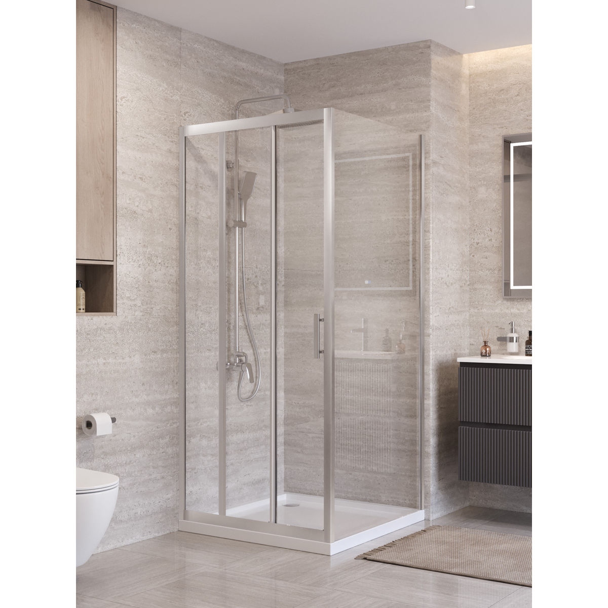 Душевой уголок BelBagno UNO-195-AHF-31-100/90-C-IN