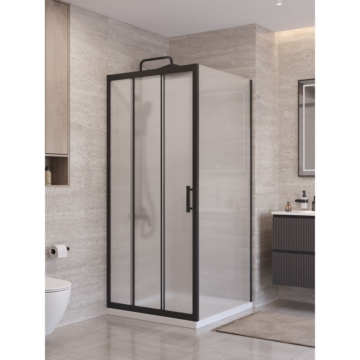 Душевой уголок BelBagno UNO-195-AHF-31-100/90-P-NERO