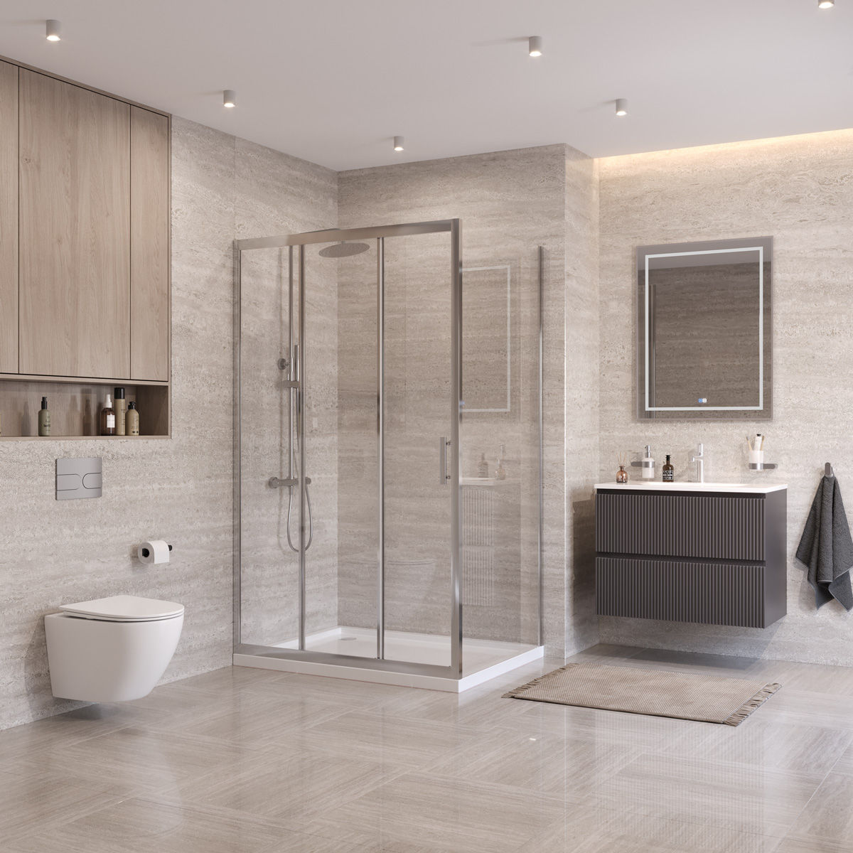 Душевой уголок BelBagno UNO-195-AHF-31-110/90-C-Cr