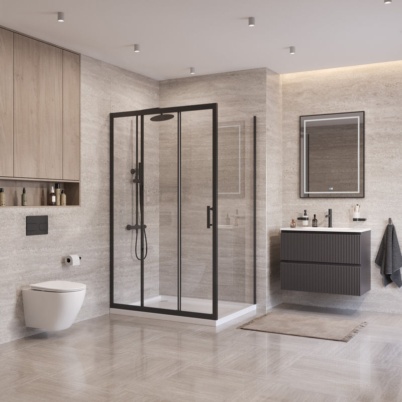 Душевой уголок BelBagno UNO-195-AHF-31-120/100-C-NERO