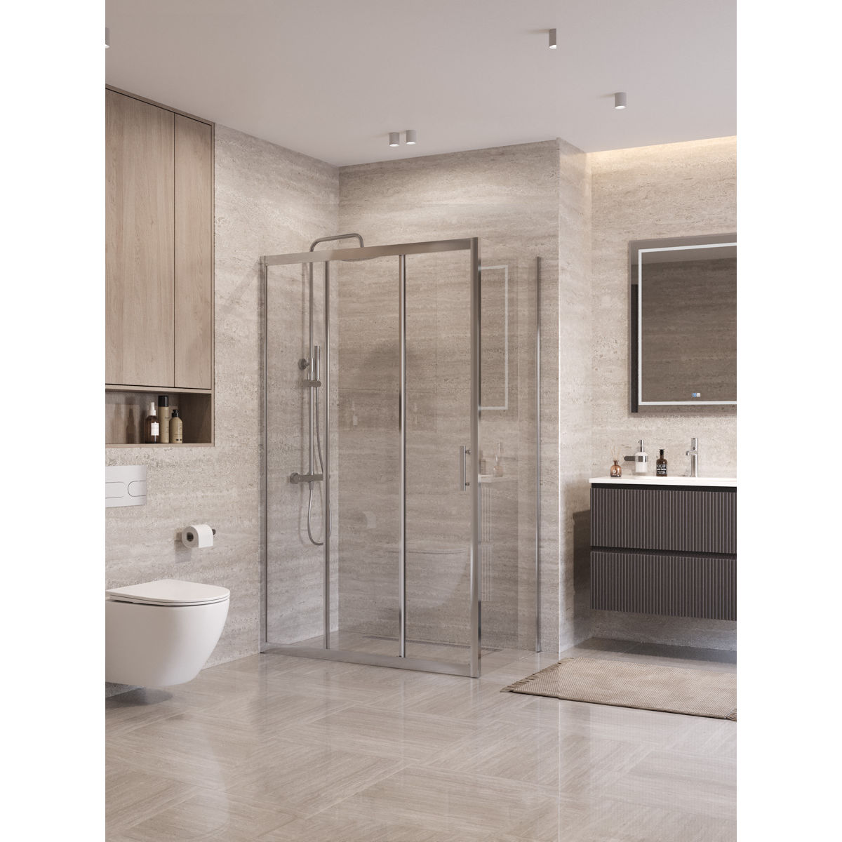 Душевой уголок BelBagno UNO-195-AHF-31-120/80-C-Cr