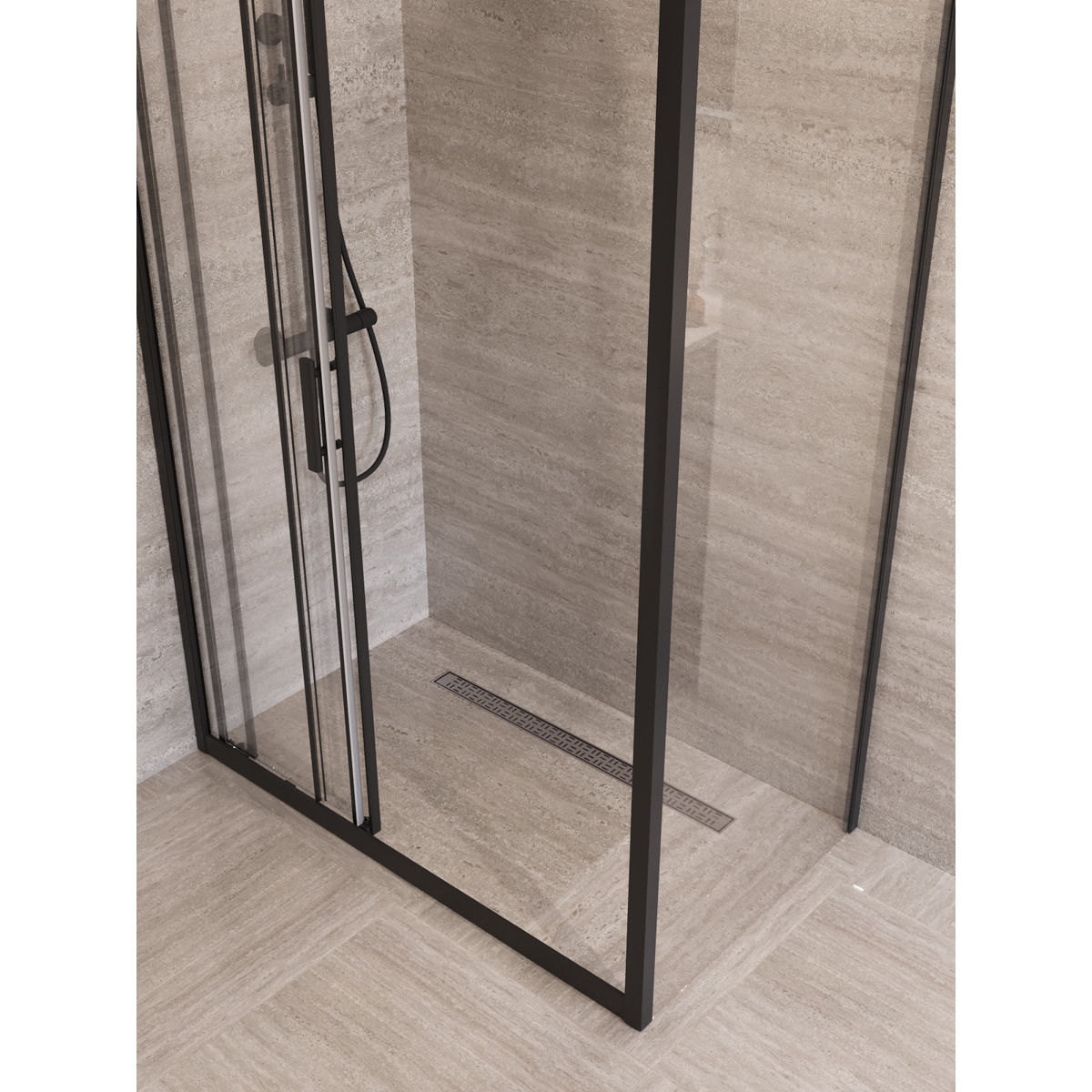 Душевой уголок BelBagno UNO-195-AHF-31-120/80-C-NERO