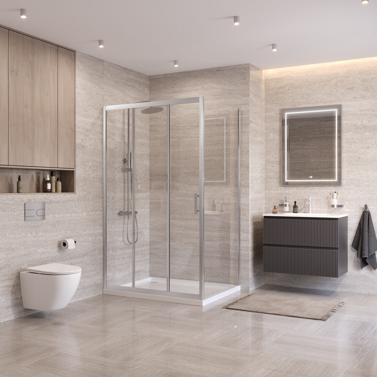Душевой уголок BelBagno UNO-195-AHF-31-120/90-C-IN