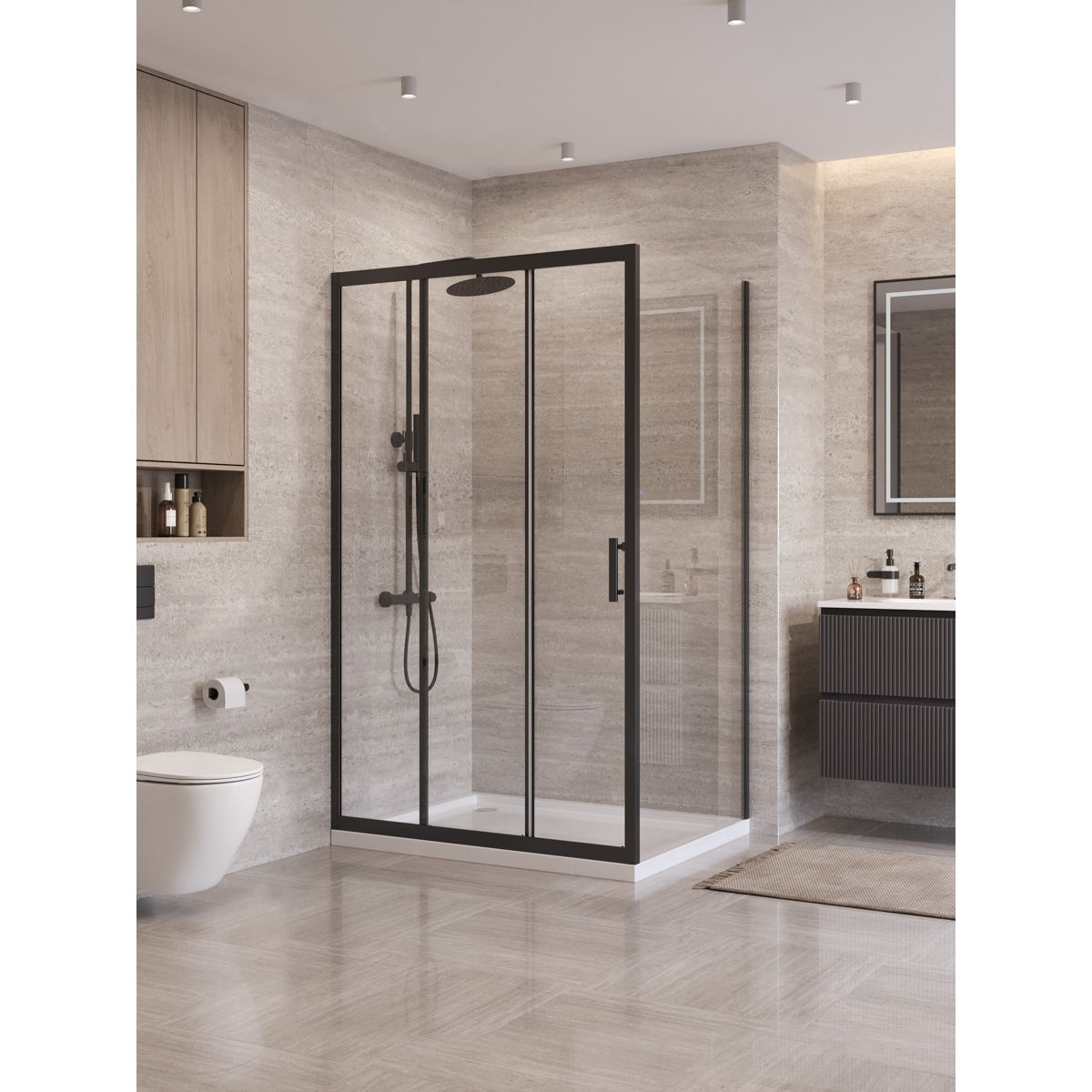 Душевой уголок BelBagno UNO-195-AHF-31-120/90-C-NERO
