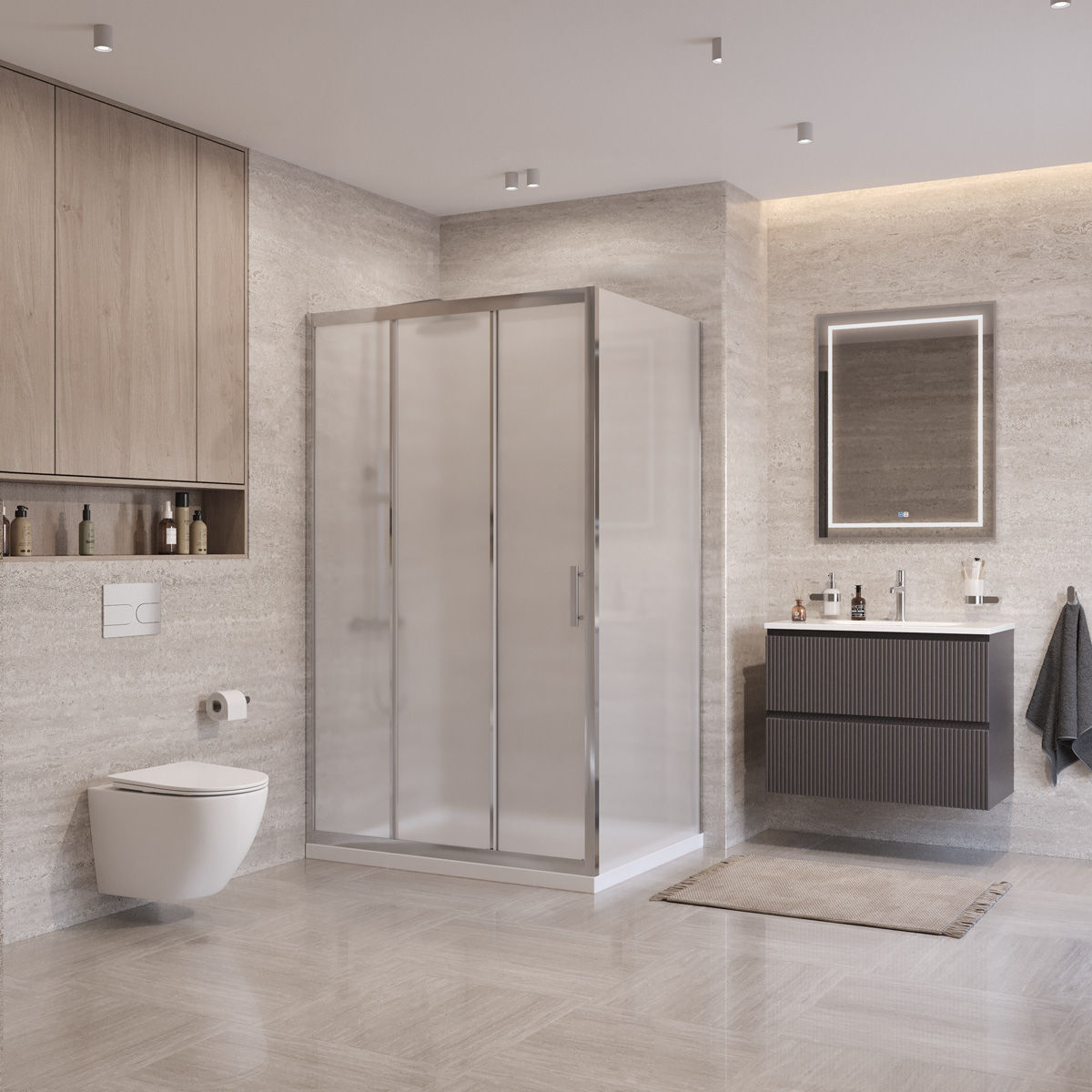 Душевой уголок BelBagno UNO-195-AHF-31-120/90-P-Cr