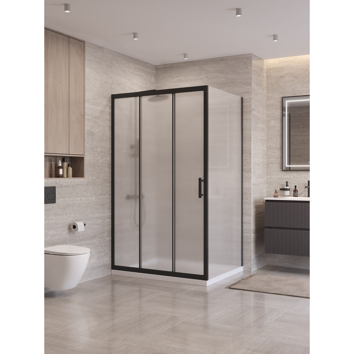 Душевой уголок BelBagno UNO-195-AHF-31-120/90-P-NERO
