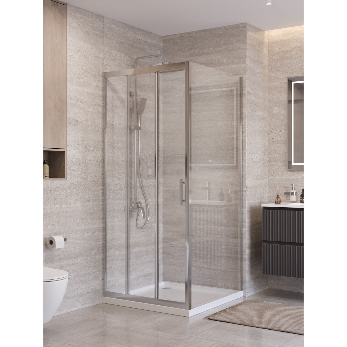 Душевой уголок BelBagno UNO-195-AHF-31-80/70-C-Cr