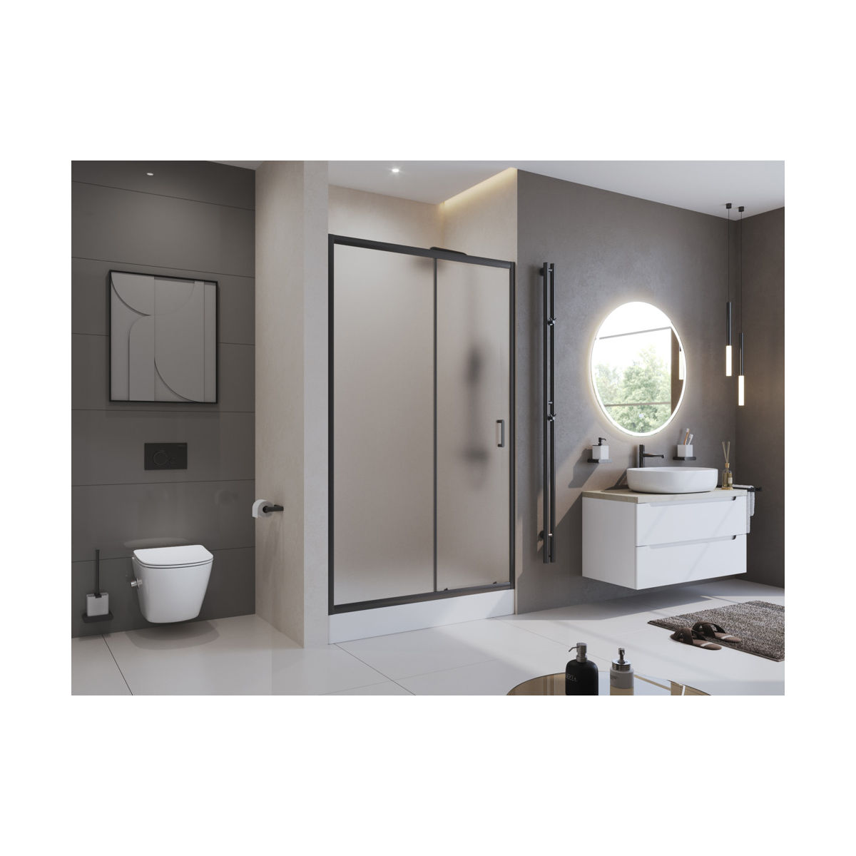 Душевая дверь BelBagno UNO-195-BF-1-120-P-NERO