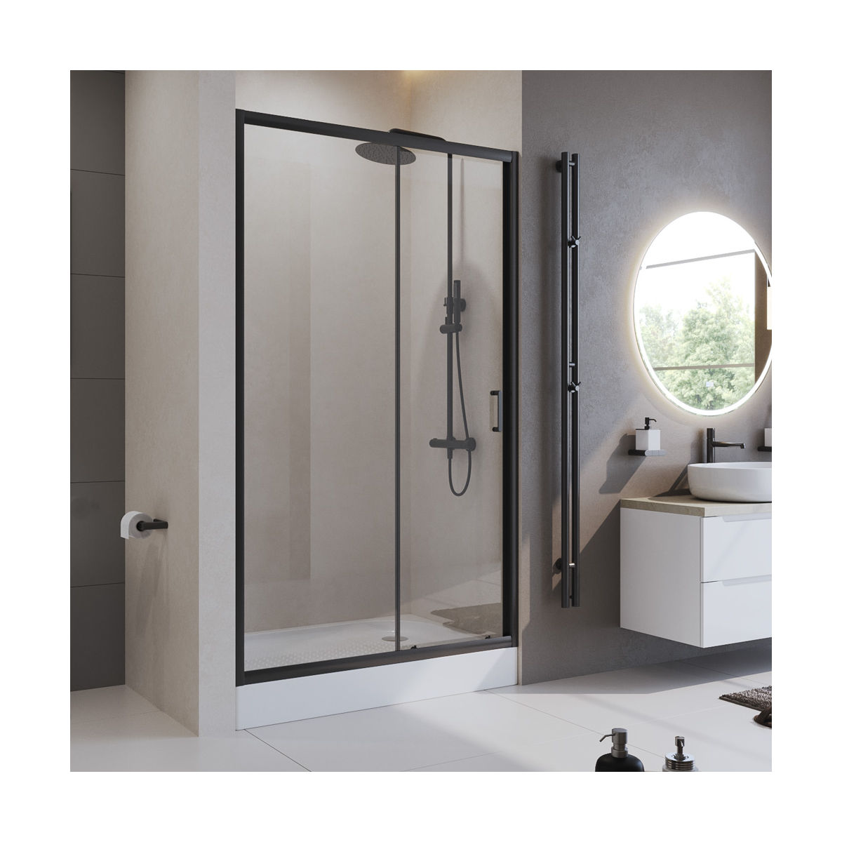 Душевая дверь BelBagno UNO-195-BF-1-140-C-NERO