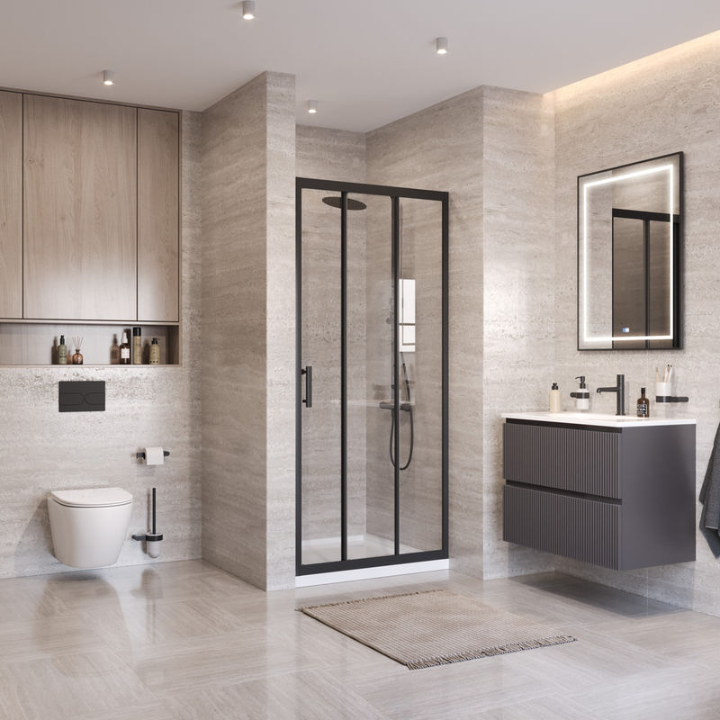 Душевая дверь BelBagno UNO-195-BF-3-100-C-NERO