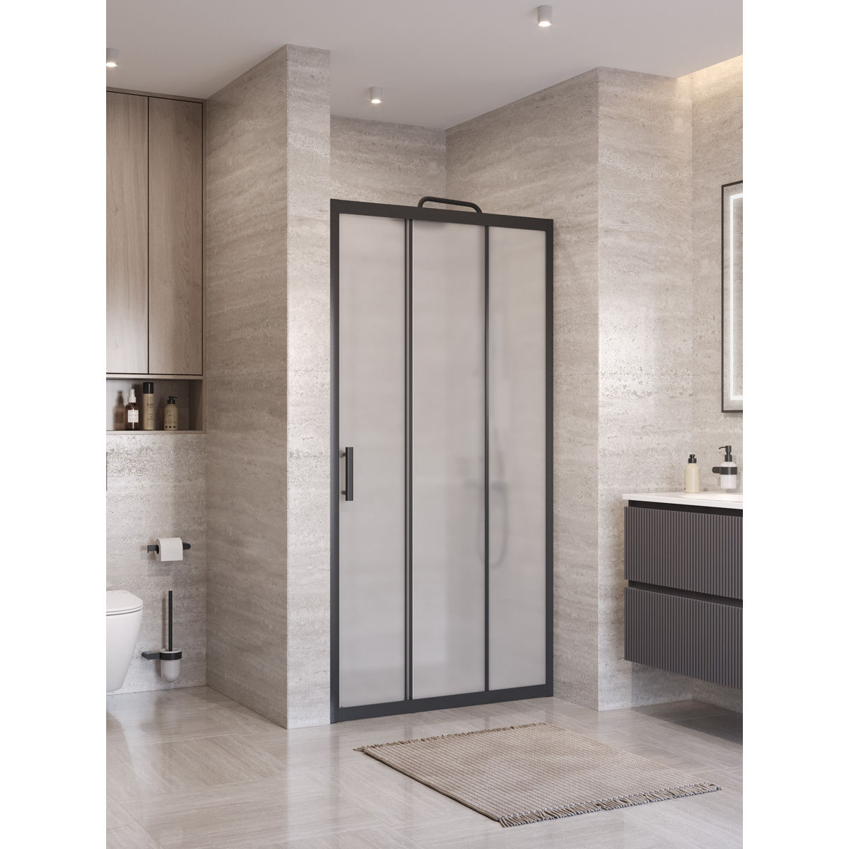Душевая дверь BelBagno UNO-195-BF-3-100-P-NERO