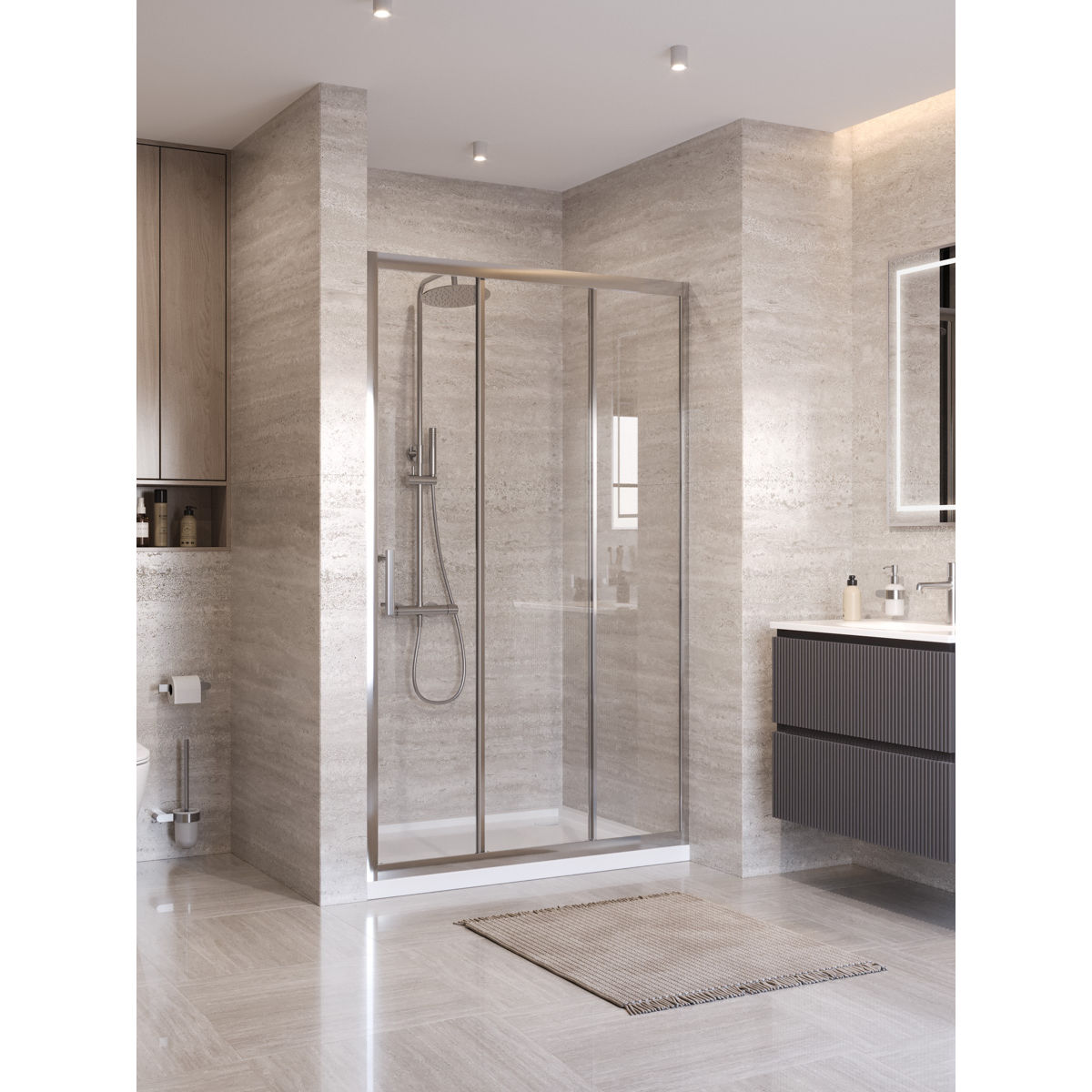 Душевая дверь BelBagno UNO-195-BF-3-110-C-Cr