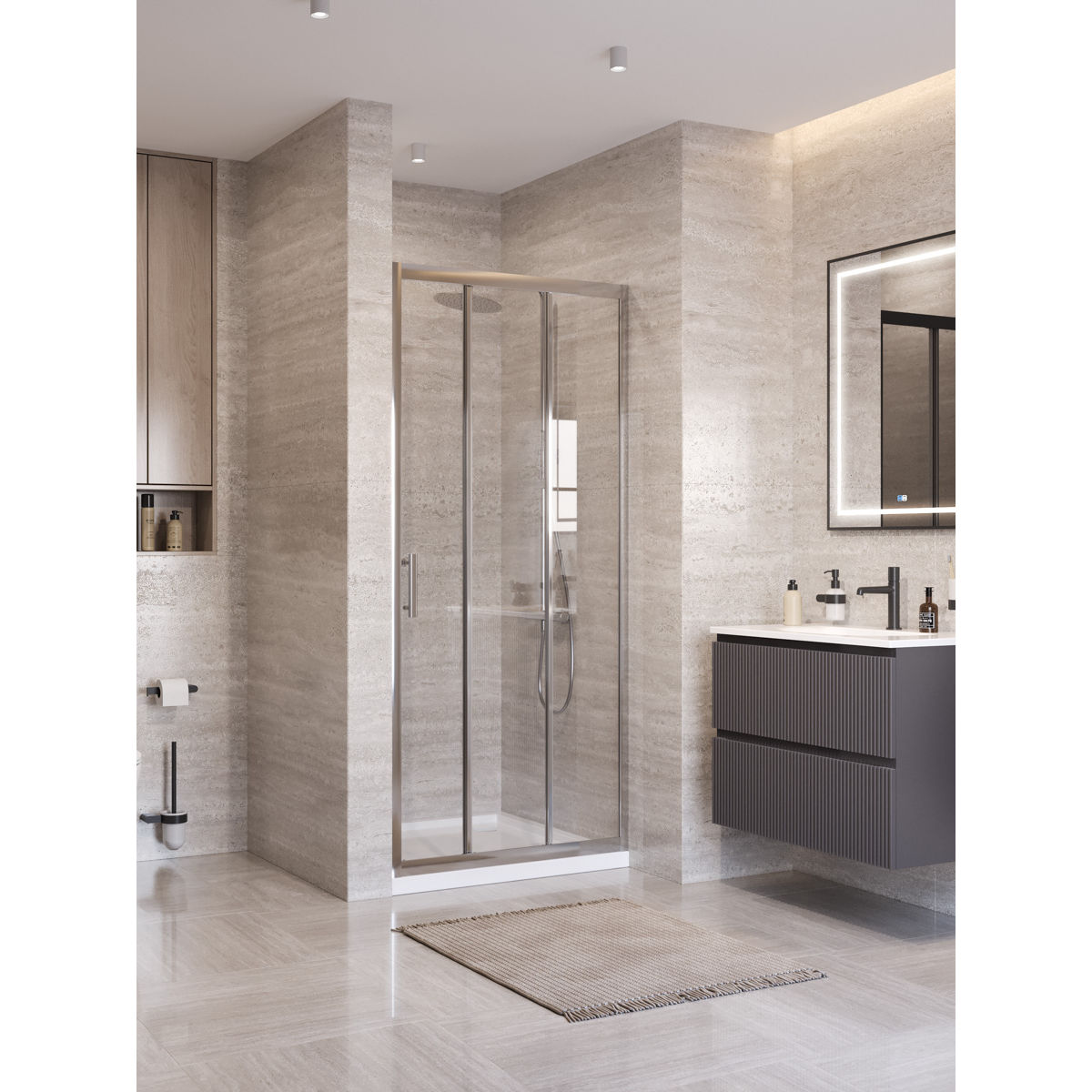 Душевая дверь BelBagno UNO-195-BF-3-80-C-Cr