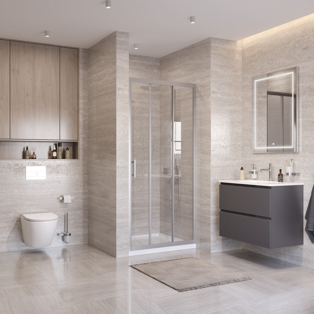 Душевая дверь BelBagno UNO-195-BF-3-90-C-IN